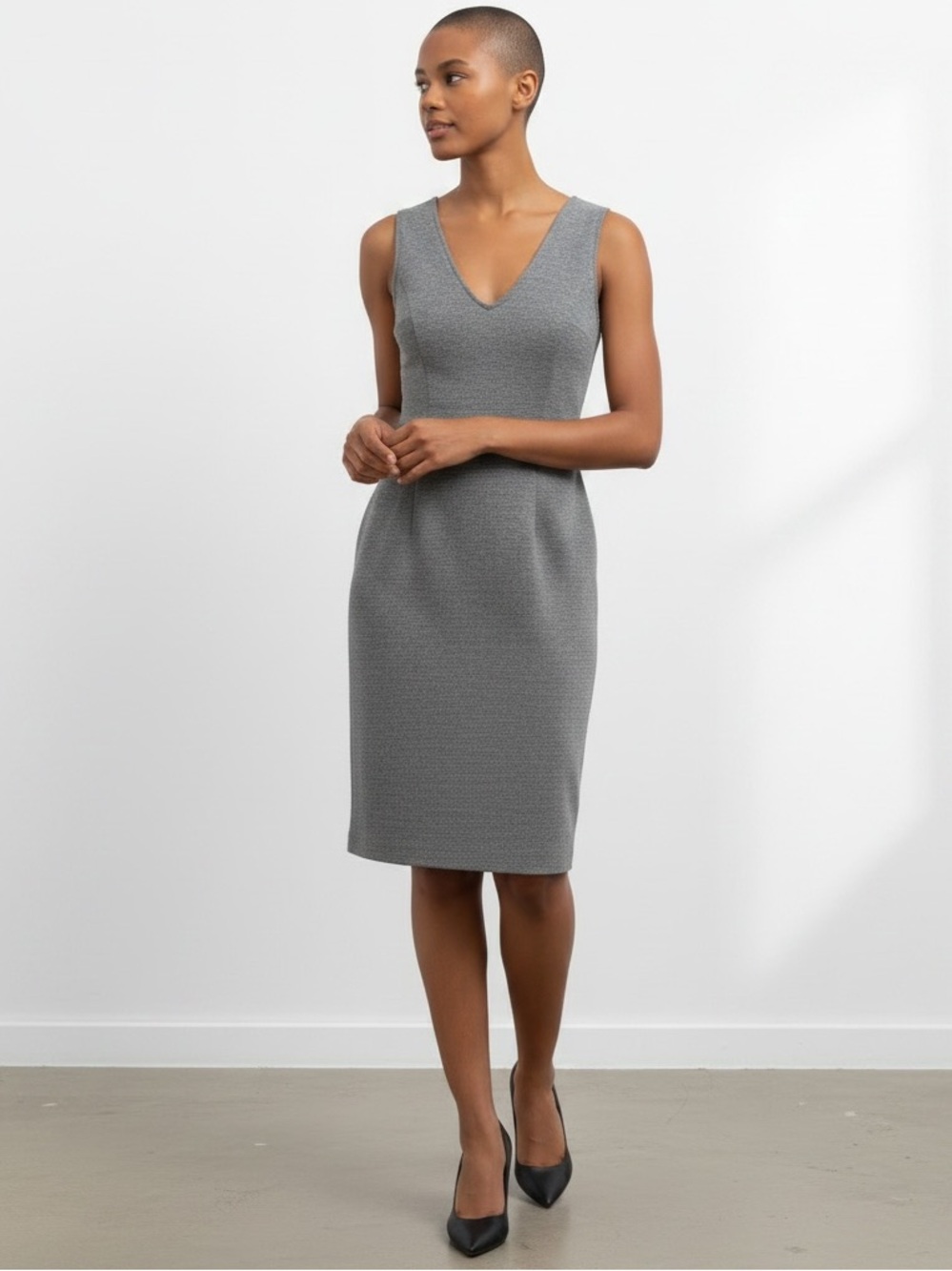Theory Gray Sleeveless Pencil Dress Size 0